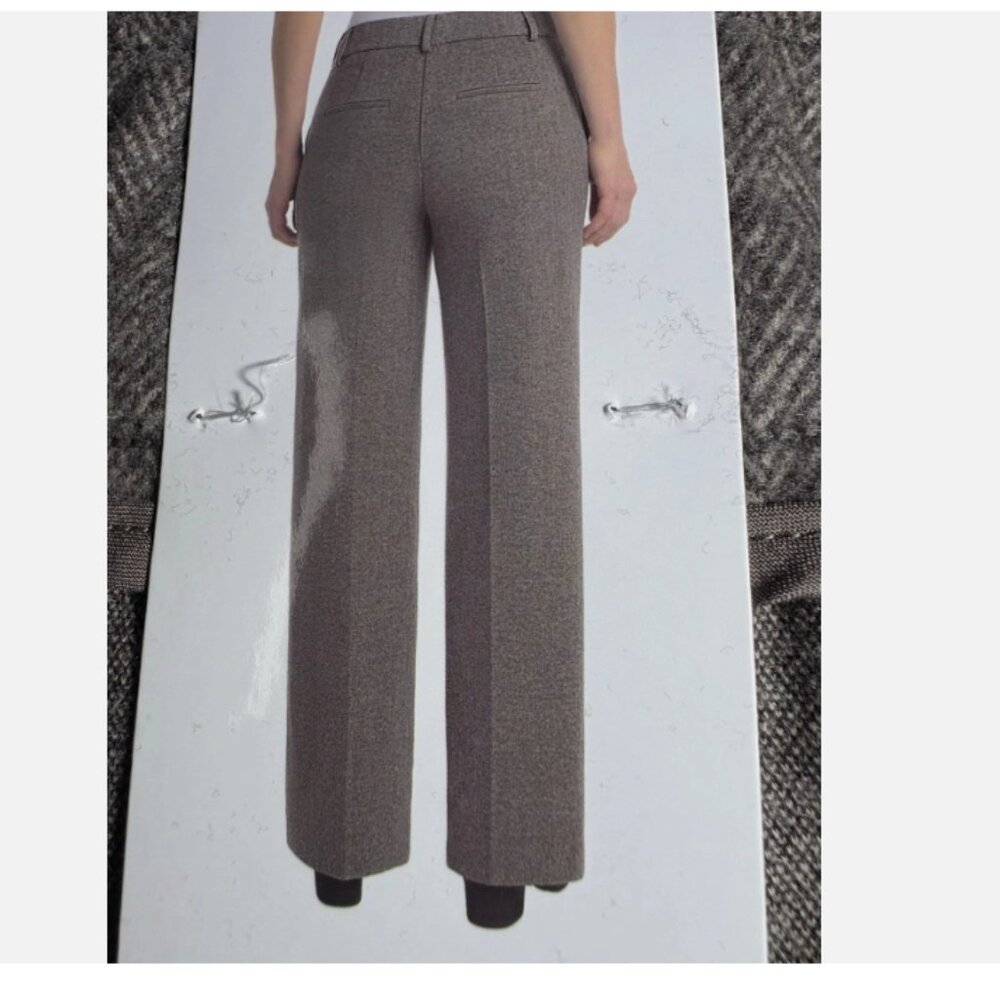 Hilary Radley Women's Front Slash Pockets Stretch Brushed Pants Brown - Picture 2 of 4
